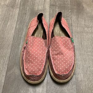 Womens Sanuk Polka-Dot‎ Beach Slip On Shoes